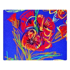 Poppies Double Sided Flano Blanket (large)  by bestdesignintheworld