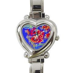 Poppies Heart Italian Charm Watch by bestdesignintheworld