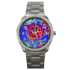 Poppies Sport Metal Watch by bestdesignintheworld