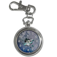 Sport, Surfboard With Flowers And Fish Key Chain Watches by FantasyWorld7