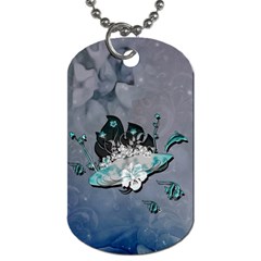 Sport, Surfboard With Flowers And Fish Dog Tag (two Sides) by FantasyWorld7