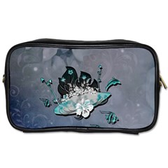 Sport, Surfboard With Flowers And Fish Toiletries Bag (two Sides) by FantasyWorld7