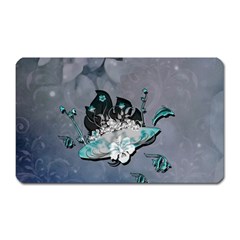 Sport, Surfboard With Flowers And Fish Magnet (rectangular) by FantasyWorld7