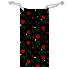 Strawberries Pattern Jewelry Bag by bloomingvinedesign