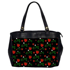 Strawberries Pattern Oversize Office Handbag (2 Sides) by bloomingvinedesign