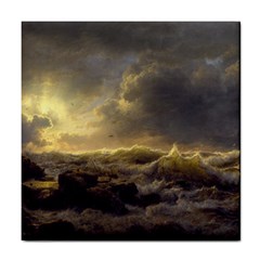 Andreas Achenbach Sea Ocean Water Tile Coaster by Sudhe