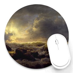 Andreas Achenbach Sea Ocean Water Round Mousepads by Sudhe