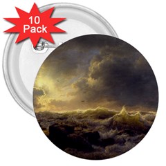 Andreas Achenbach Sea Ocean Water 3  Buttons (10 Pack)  by Sudhe