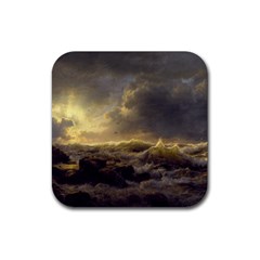 Andreas Achenbach Sea Ocean Water Rubber Coaster (square)  by Sudhe