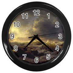 Andreas Achenbach Sea Ocean Water Wall Clock (black) by Sudhe