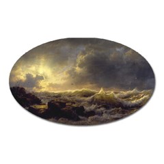 Andreas Achenbach Sea Ocean Water Oval Magnet by Sudhe