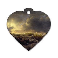 Andreas Achenbach Sea Ocean Water Dog Tag Heart (two Sides) by Sudhe