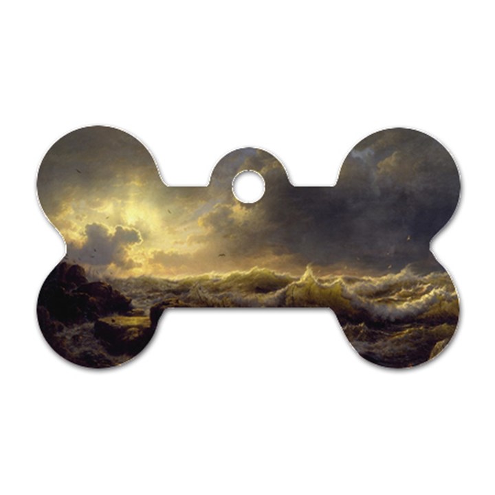 Andreas Achenbach Sea Ocean Water Dog Tag Bone (One Side)