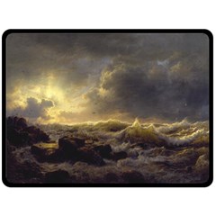 Andreas Achenbach Sea Ocean Water Fleece Blanket (large)  by Sudhe