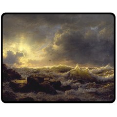 Andreas Achenbach Sea Ocean Water Fleece Blanket (medium)  by Sudhe