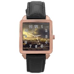 Andreas Achenbach Sea Ocean Water Rose Gold Leather Watch  by Sudhe