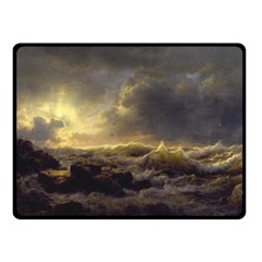 Andreas Achenbach Sea Ocean Water Double Sided Fleece Blanket (small)  by Sudhe