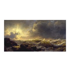 Andreas Achenbach Sea Ocean Water Satin Wrap by Sudhe