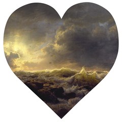 Andreas Achenbach Sea Ocean Water Wooden Puzzle Heart by Sudhe