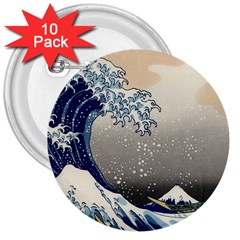 Image Woodblock Printing Woodcut 3  Buttons (10 Pack)  by Sudhe