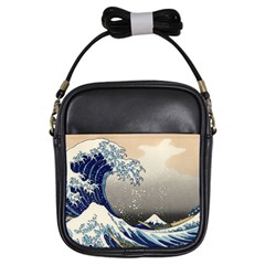 Image Woodblock Printing Woodcut Girls Sling Bag by Sudhe