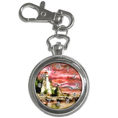 Lighthouse Ocean Sunset Seagulls Key Chain Watches by Sudhe