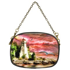 Lighthouse Ocean Sunset Seagulls Chain Purse (one Side) by Sudhe