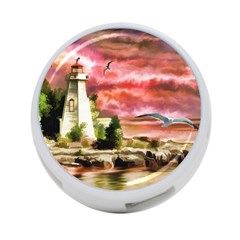 Lighthouse Ocean Sunset Seagulls 4-port Usb Hub (two Sides) by Sudhe