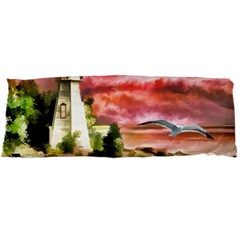 Lighthouse Ocean Sunset Seagulls Body Pillow Case Dakimakura (two Sides) by Sudhe