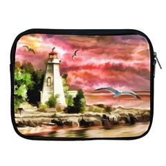 Lighthouse Ocean Sunset Seagulls Apple Ipad 2/3/4 Zipper Cases by Sudhe