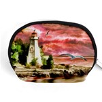 Lighthouse Ocean Sunset Seagulls Accessory Pouch (Medium) Front