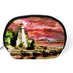 Lighthouse Ocean Sunset Seagulls Accessory Pouch (Medium) Back