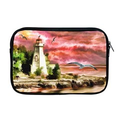 Lighthouse Ocean Sunset Seagulls Apple Macbook Pro 17  Zipper Case by Sudhe