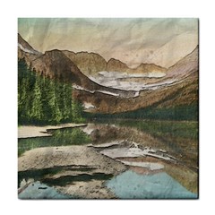 Glacier National Park Scenic View Tile Coaster by Sudhe