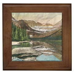 Glacier National Park Scenic View Framed Tile by Sudhe