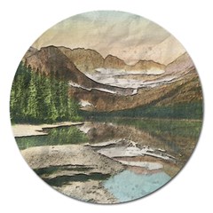 Glacier National Park Scenic View Magnet 5  (round) by Sudhe