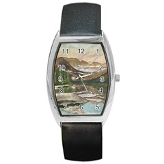 Glacier National Park Scenic View Barrel Style Metal Watch by Sudhe