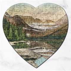 Glacier National Park Scenic View Jigsaw Puzzle (heart) by Sudhe