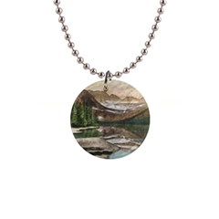 Glacier National Park Scenic View 1  Button Necklace by Sudhe