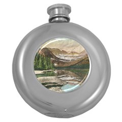 Glacier National Park Scenic View Round Hip Flask (5 Oz) by Sudhe