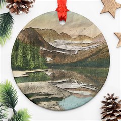 Glacier National Park Scenic View Round Ornament (two Sides) by Sudhe