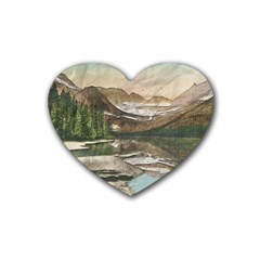 Glacier National Park Scenic View Rubber Coaster (heart)  by Sudhe