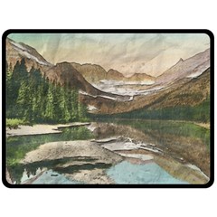 Glacier National Park Scenic View Fleece Blanket (large)  by Sudhe