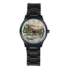 Glacier National Park Scenic View Stainless Steel Round Watch by Sudhe