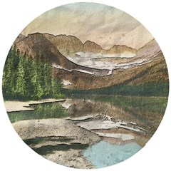 Glacier National Park Scenic View Wooden Puzzle Round by Sudhe