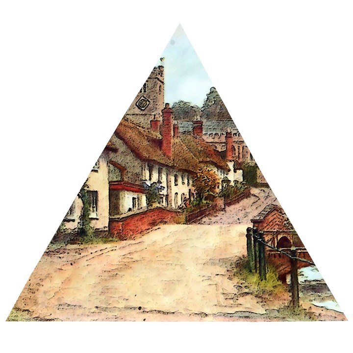 East Budleigh Devon Uk Vintage Old Wooden Puzzle Triangle