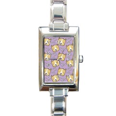 Corgi Pattern Rectangle Italian Charm Watch