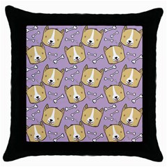 Corgi Pattern Throw Pillow Case (black) by Sudhe