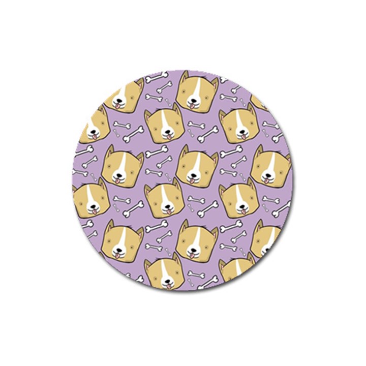 Corgi Pattern Magnet 3  (Round)