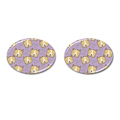 Corgi Pattern Cufflinks (oval) by Sudhe